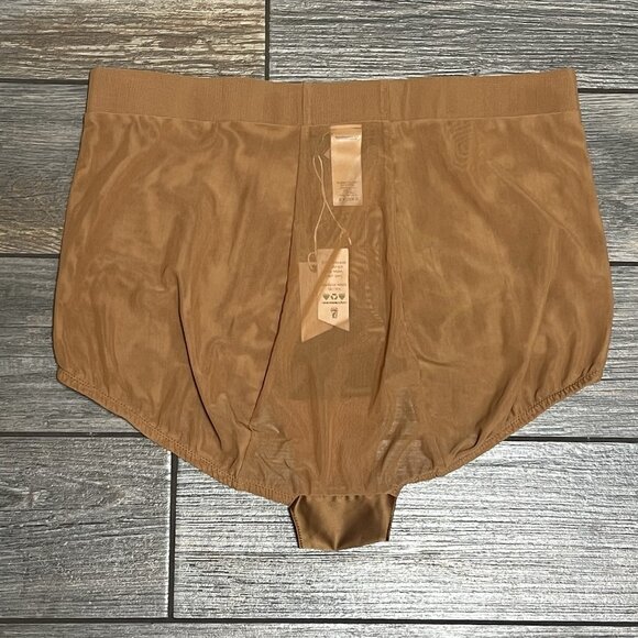 NWT $48 HAH X Free People Hi Waisted Panty Size Medium Brown Sugar Sheer Pin Up - Picture 6 of 12